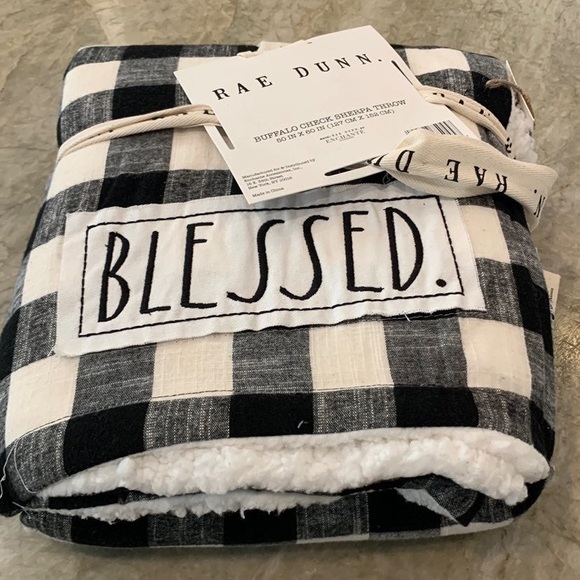 Rae Dunn Bedding Rae Dunn Blessed Throw Blanket Buffalo Check